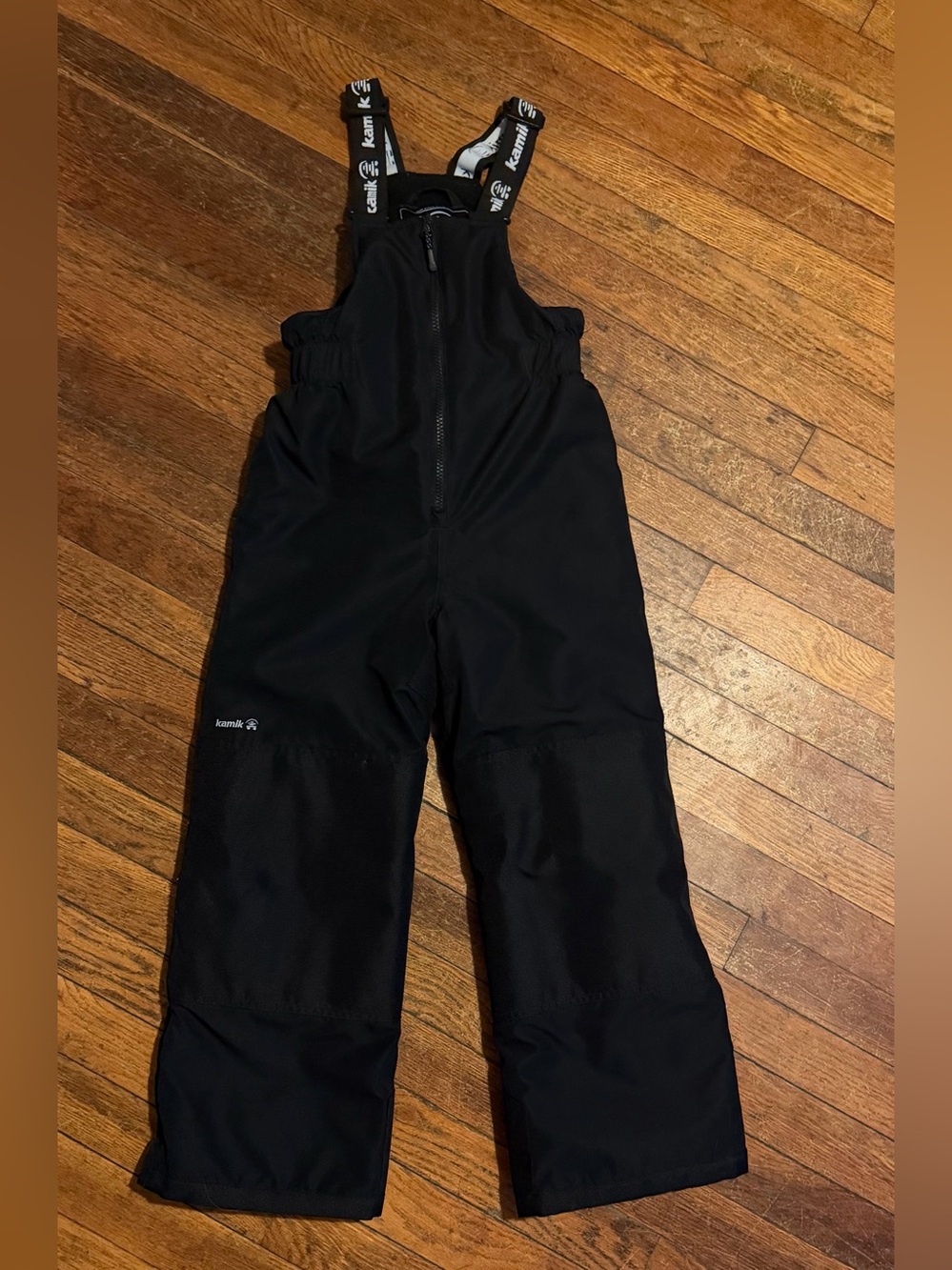 Kamik Black Kids Snow Overalls with Adjustable Straps - Size: 7